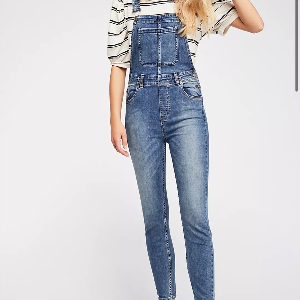 Free People Denim Blue Women's Overalls
